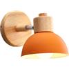 iDEGU Lampada da Parete Retrò Vintage Applique da Parete Interno in Metallo e Legno Moderne Faretto da Muro Orientabile E27 Luce da Camera da Letto Soggiorno Corridoio Caffè (1 Pezzo, Arancione)