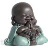 JUJOYBD Piccolo Buddha, simpatico monaco statua, ornamenti in ceramica, piccola figura di Buddha, decorazione da tavolo, in preghiera, 7,5 cm di altezza, verde