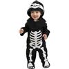 Rubie's RUBIES - Costume da bambino Carnevale ufficiale - Tuta nera a maniche lunghe con stampa scheletro e cappuccio, taglia 2-3 anni, costume Carnevale, bambino