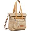 Desigual borsa a tracolla zaino Raffia Voyager Backpack Natural beige