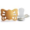 FRIGG Butterfly Confezione da 2 Ciucci | Ciuccio in Silicone | Senza BPA | Prodotto in Danimarca | Tettarella Anatomica | Honey Gold/Cream (Taglia 1 (0-6 Mesi))