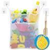 Wemk Organizzatore Giocattoli Bagno, Bagnetto Organizzatore Borsa del Giocattolo del Bagno del Bambino Rete Giocattoli Doccia, con 4 Autoadesivi Ganci Robusti e Palla da Bagno di Spugna