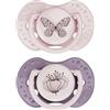 Difrax Lovi - Ciuccio dinamico - 3 - 6 mesi - rosa e viola