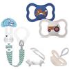 MAM SkinSoft Silicone Dental Dummy Supreme 6-16 Months, Pack of 2, Thin Teat - Orthodontic, Skin-Friendly, Extra air Flow, incl. Travel case + MAM Clip it!