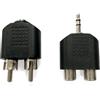 Glowster Connettore audio/video 3,5 mm doppio canale femmina a 2 x RCA maschio e 3,5 mm maschio a 2 x RCA femmina, ideale per collegare dispositivi multimediali.