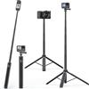 VRIG Select Uurig TP21 - Bastone telescopico per selfie lungo da 137,2 cm, con treppiede, impugnatura impermeabile per Insta360 X5/X4 ACE PRO, DJI Osmo Action 5Pro/4/3, GoPro Hero 13 12 11 10 9, Insta360 Ace Pro