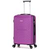 FLYMAX Valigie a 4 ruote grandi, medie e cabine, super leggere, con guscio rigido, trolley da viaggio in ABS, Viola, 45x36x20 Carry on, Valigia