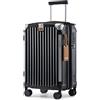 Joyway Valigia Trolley Valigia da viaggio in ABS Trolley rigido con portabicchieri e 4 ruote Blocco TSA Nero
