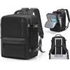 BJLFS Borse da Cabina per Ryanair 40×30×20 Zaino da Viaggio con Sottovuoto Bagaglio a Mano 40x20x25 Easyjet 45×36×20,Zaino Wizzair 40x30x20,Zaino Casual per laptop da 14 pollici,Nero gioventù