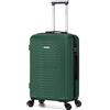 FLYMAX - Valigie con 4 ruote, grandi, medie e da cabina, super leggere, con rivestimento rigido, in ABS, trolley da viaggio, Verde militare, 55x40x20 Ryanair, Valigia