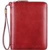 PORRASSO Porta Carte di Credito Pelle Portamonete Uomo Portafoglio con Protezione RFID Portatile Porta Tessere con 12/20/30/45 Porta Carte di Credito Rosso C