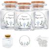 Doni Bomboniere Set Bomboniere Comunione Bimbo 12 pz Barattolini in Vetro 4x4x4 Portaconfetti Trasparenti Tappo Sughero Adesivi Personalizzabili Bustine Confetti Festa Gadget Cresima Evento