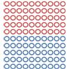 PATIKIL 8mm Segnapunti all'Uncinetto, 100Pcs Segnapunti per Maglia Spillo Ad Anello Bloccante per Cucire all'Uncinetto Fai da Te, Rosso/Blu