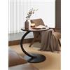 ZOYIZEN Tavolino in Legno, Tavolino da Caffè Rotondo, Piccolo Tavolino a Forma di C, Diametro del Piano 40 cm, Altezza 60 cm, Tavolino per Divano, Soggiorno