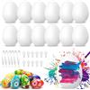Rcllb Uova di Pasqua, in plastica, da dipingere, 25 pezzi, decorazioni da appendere, in plastica con corda, decorazione pasquale per decorare e colorare per la decorazione