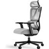 ProtoArc EC100 Sedia da Ufficio Ergonomica - Sedia da Scrivania con Cuscino a Molla da 10 cm, Supporto Lombare, Braccioli e Poggiatesta Regolabili, Sedia Girevole in Rete per Casa e Ufficio, Grigio
