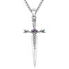 ZIPPICE Collana a serpente da uomo, in argento Sterling 925, con spada, collana gotica, gioielli gotici, per donne serpenti, Argento sterling