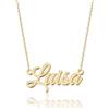 UMAGICBOX Collana personalizzata con nome | Scegli tra 14 stili di carattere | Ciondolo personalizzabile in acciaio inossidabile placcato oro 18 carati e argento sterling | Regalo per lei, 45 cm, Oro