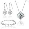 CRYSTALINA Set di Gioielli in Argento 925 per Donna - Collana, Orecchini e Bracciale con Zirconi - Parure di Gioielli - Regali Originali