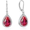 YONVUN Zircone Orecchini Pendenti Lacrima ovale pera pietra preziosa Orecchini Pendenti di Cristallo Rubino Zaffiro Smeraldo Argento Gioielli Set Regalo per Moglie Mamma Figlia Fidanzata