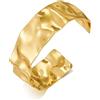 WOWORAMA Bracciali a polsino grosso martellato da donna vintage boho larghi braccialetti irregolari braccialetto spesso bracciale dorato argento, Adjustable Size, Ottone, Nessuna pietra preziosa
