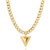 KOOUNUATA Collana a triangolo conico placcato oro 18k per donne, collana cubana regolabile con catena spessa come regalo