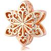 ShiYu Charm a forma di fiocco di neve in argento sterling 925 placcato oro rosa, per bracciale Pandora