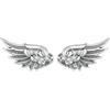 IMINI Orecchini a perno a forma di ali d'angelo, in argento Sterling 925, per donne e ragazze, con cristalli di zirconia cubica, vintage, a forma di piuma, per cartilagine, trago, ipoallergenici, idea