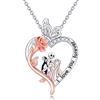 TOUPOP Collana da incubo in argento Sterling con cristalli Jack e Sally, regalo di Natale, 1.13*0.80 inches, Argento sterling, Cristallo