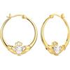 Hapour Orecchini a cerchio in argento sterling 925, da donna, con zirconi cubici, Argento sterling