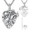 Friggem Collana Croce Urna per Ceneri in Argento Sterling,Albero della vita Gioielli Commemorativi per Uomo Donne, Ciondolo Ceneri Crematorio Cane Gatto