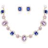 EVER FAITH Set di gioielli vintage da donna in cristallo scintillante multicolore strass collana e orecchini set gioielli per matrimonio festa prom OOTD, cristallo