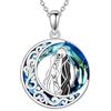 TOUPOP Collana da incubo in argento Sterling con cristalli Jack e Sally, regalo di Natale, 1.13*0.80 inches, Argento sterling, Cristallo