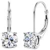 DOCHAIS Moissanite Orecchini Donna Argento 925 0.5ct-1.0ct Brillante Oro Bianco Orecchini Punto Luce Regalo Donna Compleanno A