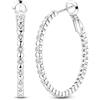 Hapour Orecchini a cerchio in argento sterling 925, da donna, con zirconi cubici, Argento sterling, Zirconia cubica