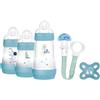 MAM Welcome To The World, Set Regalo con 3 Biberon Easy Start Anticolica, Ciuccio Start Nanò, Clip It! & Cover, con Custodia Portaciuccio, Verde