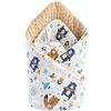 Medi Partners Cuscino cono bambino Minky 100% 75x75cm Cotone Coperta del bambino Doppia faccia Morbido Tutto l'anno Corna per neonati Multifunzionale (Animali Boho con beige Minky)