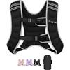 Fragraim Gilet Zavorrato, Gilet Appesantito da 6 kg/8 kg/10 kg/12 kg/16 kg per Donne e Uomini con Strisce Riflettenti, Tasca Porta Telefono Rimovibile, Ideale per Camminare, Allenamento di Forza