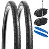 YUNSCM 2-PCS 20 x 1 1/8 (30-451) Pneumatici per bici da strada e 20 Camera d'aria valvola Presta compatibile con 20X1 1/8 bici pneumatici e tubi bici (Y-922)