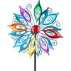MUMTOP Girandole a vento da 100 cm, scultura cinetica multicolore, mulino a vento in metallo con paletto, per giardino, cortile, prato, decorazione esterna