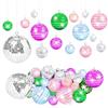 Qzakce Disco Ball Decorazioni, 39 Pezzi Mini Palla da Discoteca, Disco Mirror Ball, Piccola palla da Discoteca Appendibile per Decorare Alberi Natale, Feste a Tema, Matrimoni,Feste in Famiglia, Multicolore