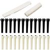 FineGood 24 pezzi piroli chitarra con 2 pezzi ponte sella e dado, FineGood plastica perni del ponticello e 6 string Bone folk ponte chitarra acustica di ricambio - avorio, nero