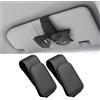 etoper 2 Pezzi Porta Occhiali Auto, Portaocchiali Auto in Pelle Clip per Visiera, Supporto per Occhiali da Auto Magnetico, Universale, per Tutti Gli Occhiali e Clip per Visiera Auto (Nero)