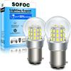 SOFOC BAX15D Lampadina LED 6V 12V DC Bianco Luce Retromarcia DRL Luce Soffitto Per Auto Camper RV Barca ecc. 3014 39SMD 1000Lm Più Luminosa 2Pcs