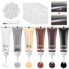 Giugio Set di riparazione in pelle, crema, restauratore, set di riparazione in pelle sintetica, set di riparazione per auto, divani, giacca in pelle, scarpe, graffi, fori