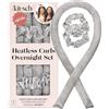 Kitsch Set arricciacapelli in raso senza calore da 86,4 cm e 2 elastici in raso, comodi bigodini per dormire senza effetto crespo, senza danni da calore, argento