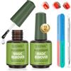 Uheltosly 2 Pezzi Rimuovi Smalto Gel, Rimuove Semipermanente Unghie Gel Con lima per unghie e raschietto, Levasmalto per Unghie kit, Facilmente E Rapida Rimozione gel (Verde)