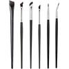NTRUXZP eyeliner in gel di precisione, Set di 6 pennelli per eyeliner, angolati e piatti, ultra sottili e piegati, pennelli per eyeliner a punta fine per un trucco preciso e sopracciglia
