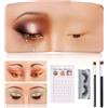 Penubuy Trucco Manichini Viso Kit, Trucco Completo Silicone Pratica per Makeup Artist Essentials, Trucco Pratica Manichino Viso con Set Pennello (Nudo, 6,5' x 3,2')