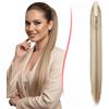 S-noilite Coda Cavallo con Pinza 60cm Lisci Naturali Capelli Sintetici Posticci Extension Coda di Cavallo per Donna,Biondo Sabbia mix Biondo Decolorato